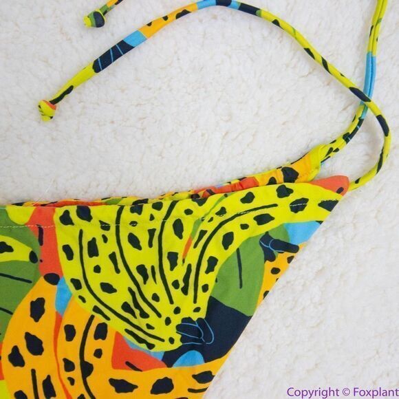 NEW It’s Now Cool square top string bottom bikini in bananas, M - Picture 14 of 16